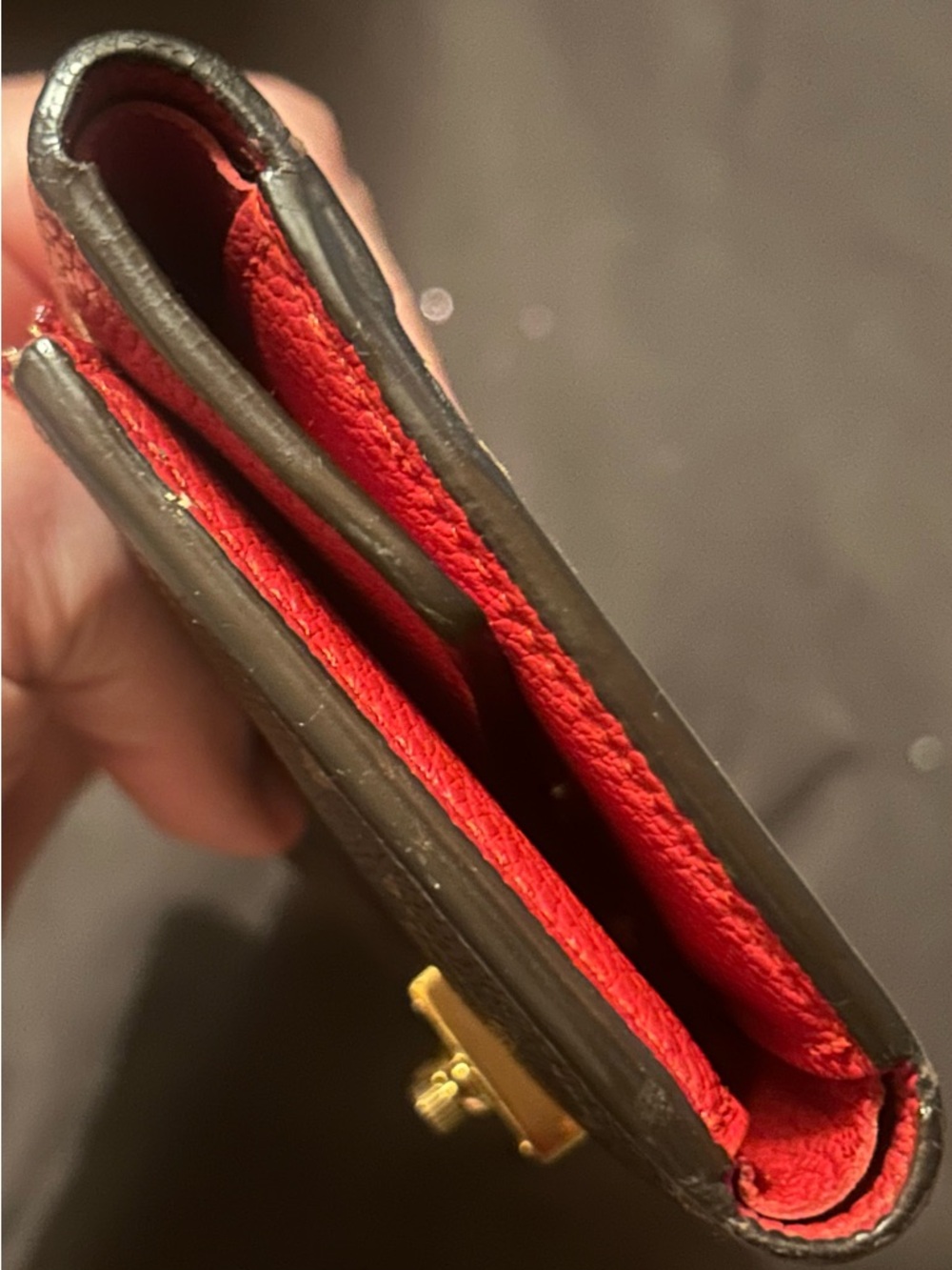 LOUIS VUITTON Pallas Compact Red & Brown LV Logo Folding Wallet - Picture 8 of 10